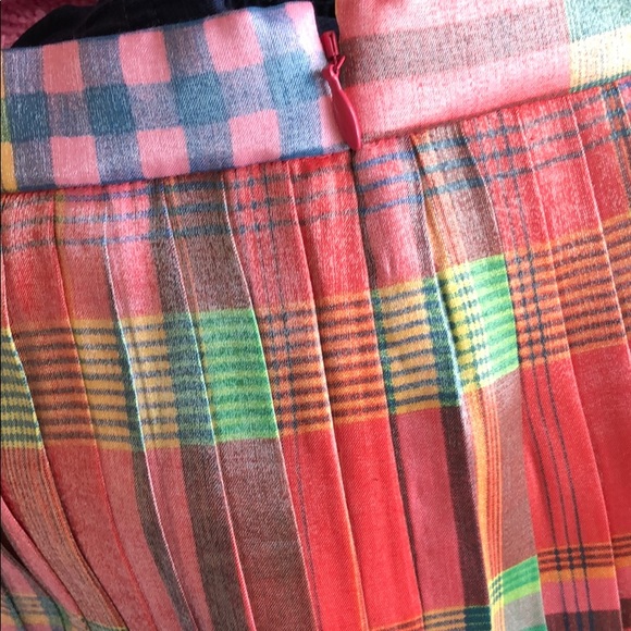 NWT JCrew spring plaid pleated skirt - Picture 4 of 5